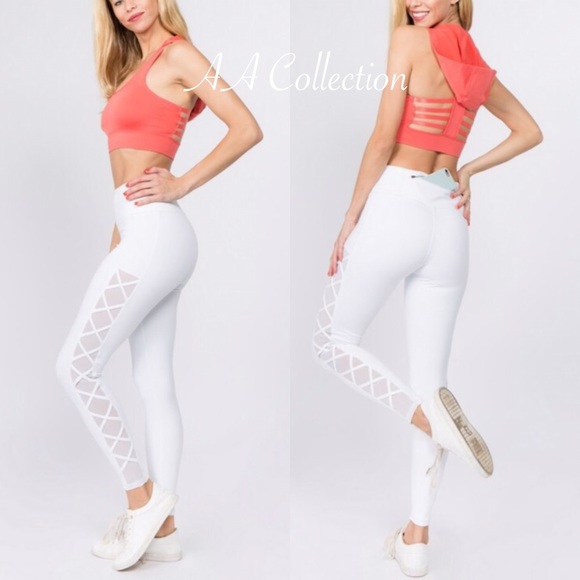 Leggings Mesh Active Sports Wear Workout Exercise - Picture 3 of 5